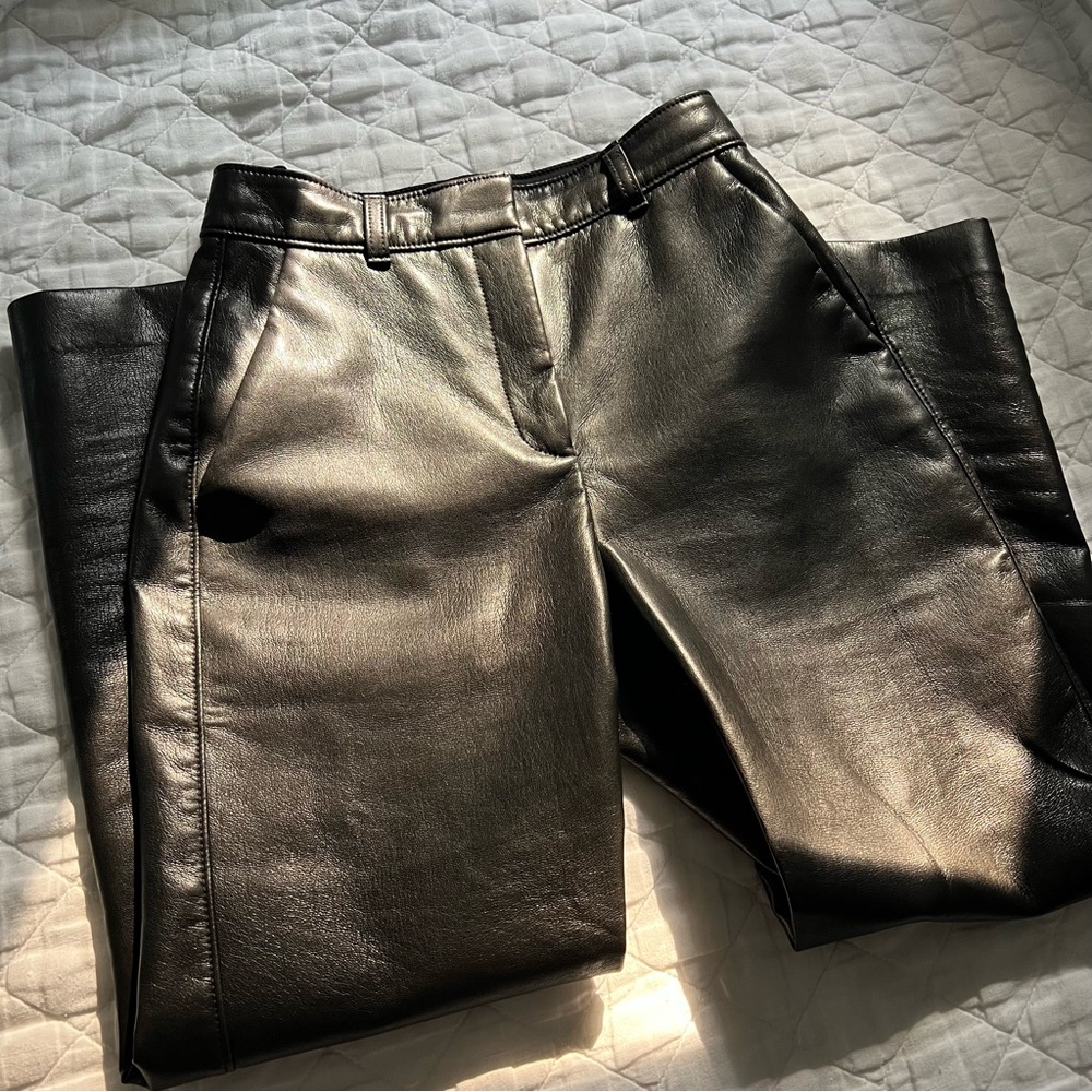 Black Aritzia Babaton Command Vegan Leather Pants